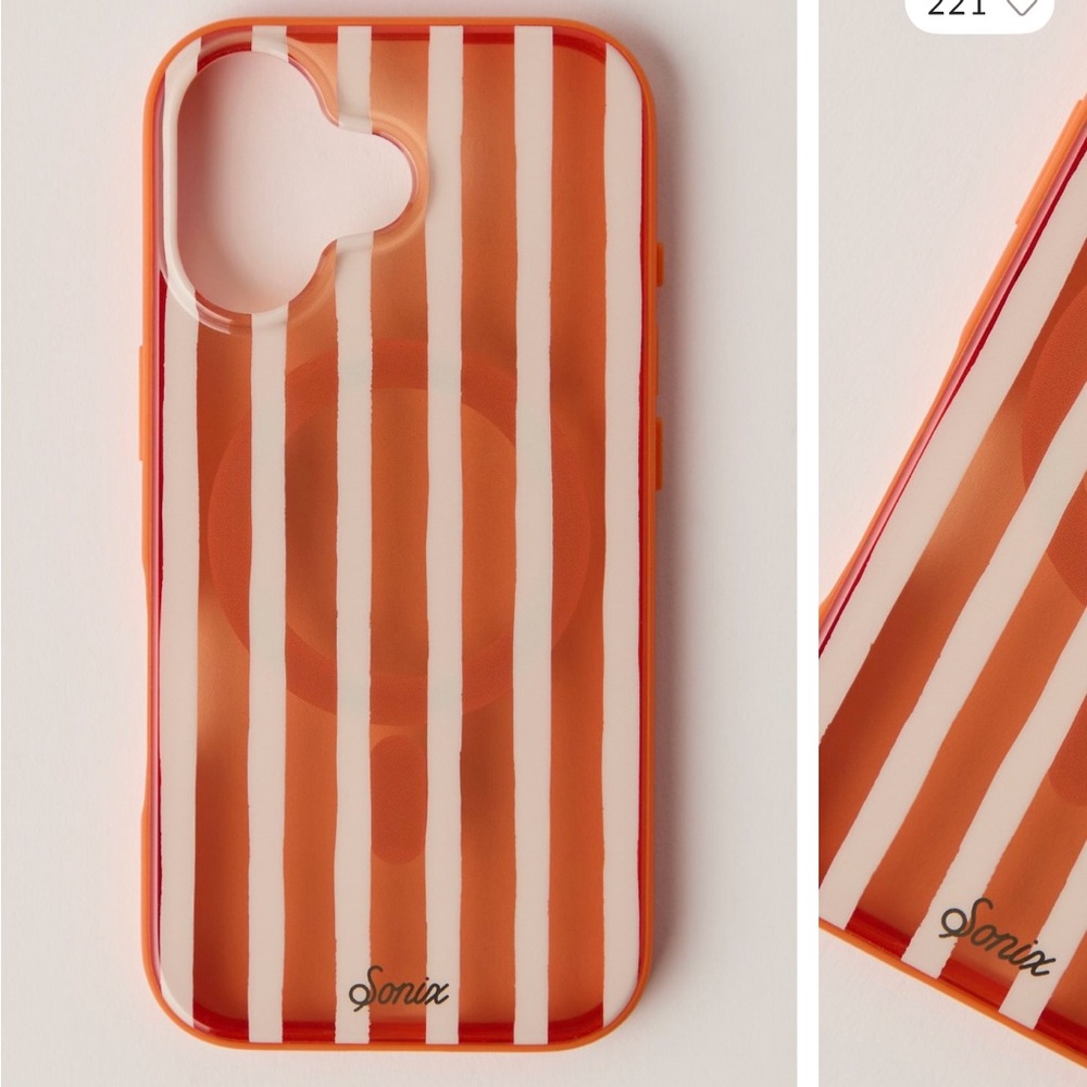 Sonix Vibrant Orange and White Striped Phone 16 Case